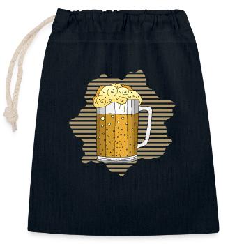 Becher - Verschließbarer Geschenkbeutel aus Baumwolle (25x30cm) - Navy - Vorne