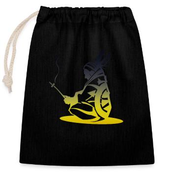Native American Indigenous Indian Spirit Cowboy - Closable cotton gift bag (25x30cm) - black - Front