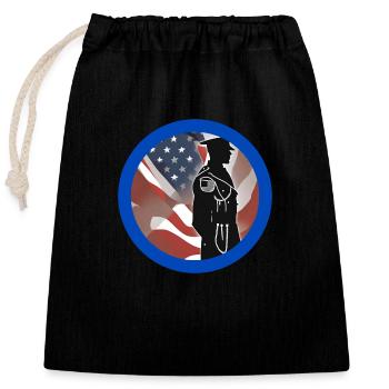 Veterans,veteran,armistice,us army,navy, - Closable cotton gift bag (25x30cm) - black - Front
