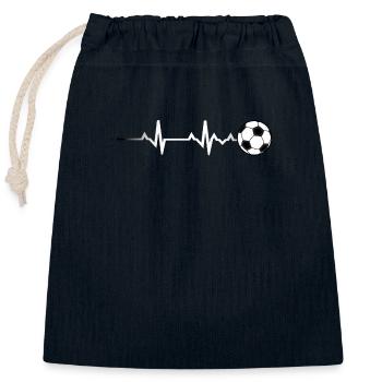 Battement de cœur de football Battement de cœur de football - Sac cadeau en coton avec cordon (25 x 30 cm) - bleu marine - Devant