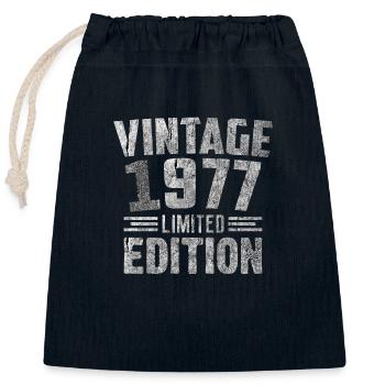 Millésime 1977 Édition Limitée - Sac cadeau en coton avec cordon (25 x 30 cm) - bleu marine - Devant