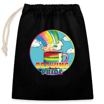 Fierté de l’infusion de café - Sac cadeau en coton avec cordon (25 x 30 cm) - noir - Devant