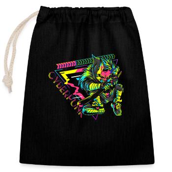 Future Retro Gamer Scifi - Closable cotton gift bag (25x30cm) - black - Front