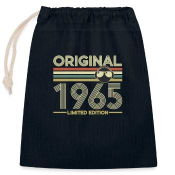 1965 - Sac cadeau en coton avec cordon (25 x 30 cm) - bleu marine - Devant