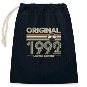 1992 - Closable cotton gift bag (25x30cm) - navy - Front