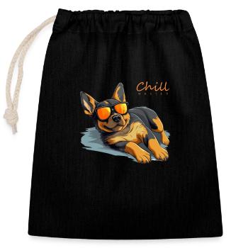 Chill Master - Closable cotton gift bag (25x30cm) - black - Front