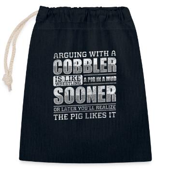 Shoemaker Shoe Leather Original - Closable cotton gift bag (25x30cm) - navy - Front