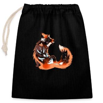 mystical fox - Closable cotton gift bag (25x30cm) - black - Front