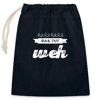 das ist schmerzhaft - Verschließbarer Geschenkbeutel aus Baumwolle (25x30cm) - Navy - Vorne