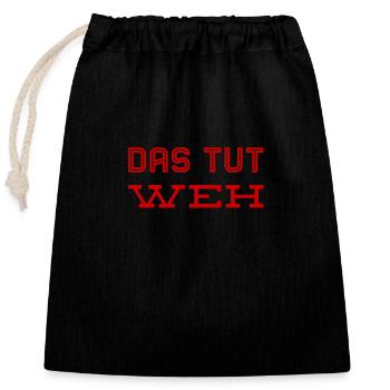 wie peinlich - Verschließbarer Geschenkbeutel aus Baumwolle (25x30cm) - Schwarz - Vorne