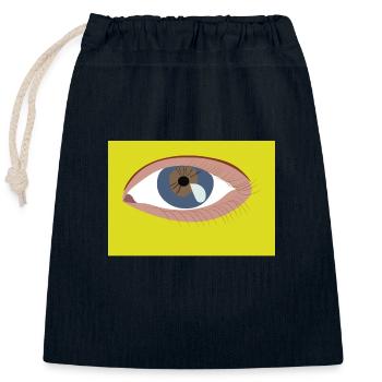 Eye - Closable cotton gift bag (25x30cm) - navy - Front