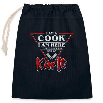 Cooking Hobby Gourmet Cook - Closable cotton gift bag (25x30cm) - navy - Front