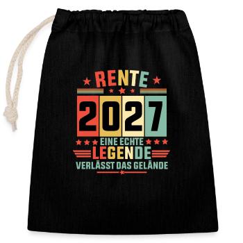 rente 2027 eine echte legende verlässt das gelände - Verschließbarer Geschenkbeutel aus Baumwolle (25x30cm) - Schwarz - Vorne