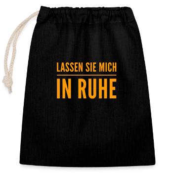 lass das - Verschließbarer Geschenkbeutel aus Baumwolle (25x30cm) - Schwarz - Vorne