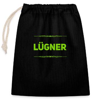 Lügen gehen immer - Verschließbarer Geschenkbeutel aus Baumwolle (25x30cm) - Schwarz - Vorne