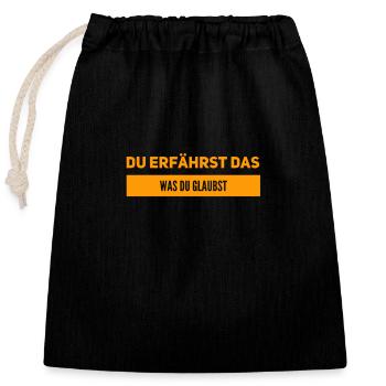 das Gesetz der Resonanz - Verschließbarer Geschenkbeutel aus Baumwolle (25x30cm) - Schwarz - Vorne