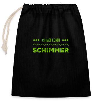 ich habe keine Ahnung - Verschließbarer Geschenkbeutel aus Baumwolle (25x30cm) - Schwarz - Vorne
