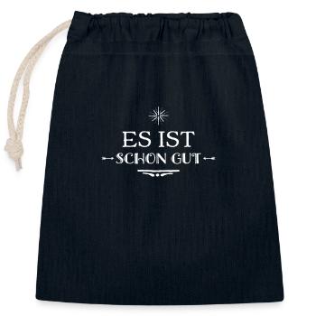 bleib locker - Verschließbarer Geschenkbeutel aus Baumwolle (25x30cm) - Navy - Vorne