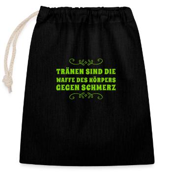 Tränen helfen - Verschließbarer Geschenkbeutel aus Baumwolle (25x30cm) - Schwarz - Vorne