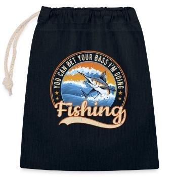 Angling - Closable cotton gift bag (25x30cm) - navy - Front
