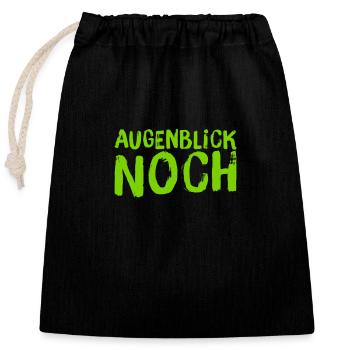 warte kurz - Verschließbarer Geschenkbeutel aus Baumwolle (25x30cm) - Schwarz - Vorne