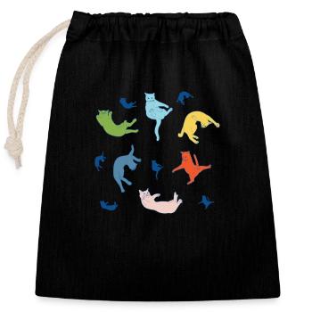 Chute de chats - Sac cadeau en coton avec cordon (25 x 30 cm) - noir - Devant