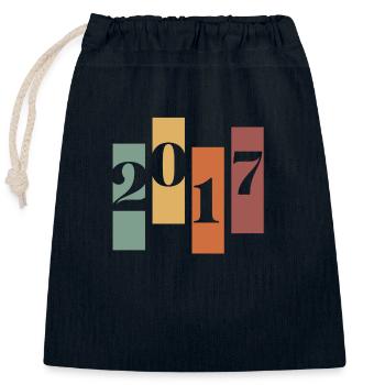 2017 Vintage Retro - Closable cotton gift bag (25x30cm) - navy - Front