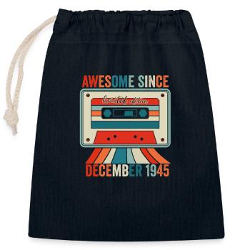 Dezember 1945 - Awesome seit Dezember 1945 - Verschließbarer Geschenkbeutel aus Baumwolle (25x30cm) - Navy - Vorne