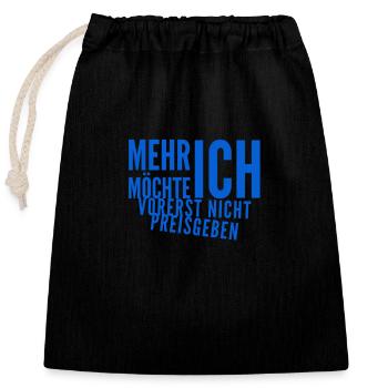 der Rest bleibt geheim - Verschließbarer Geschenkbeutel aus Baumwolle (25x30cm) - Schwarz - Vorne