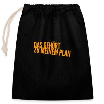 alles Teil des Plans - Verschließbarer Geschenkbeutel aus Baumwolle (25x30cm) - Schwarz - Vorne