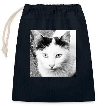 Süße Katze - Verschließbarer Geschenkbeutel aus Baumwolle (25x30cm) - Navy - Vorne