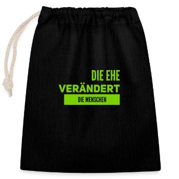Veränderung durch Ehe - Verschließbarer Geschenkbeutel aus Baumwolle (25x30cm) - Schwarz - Vorne