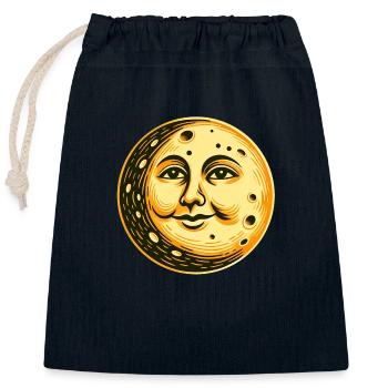 Mond - Verschließbarer Geschenkbeutel aus Baumwolle (25x30cm) - Navy - Vorne