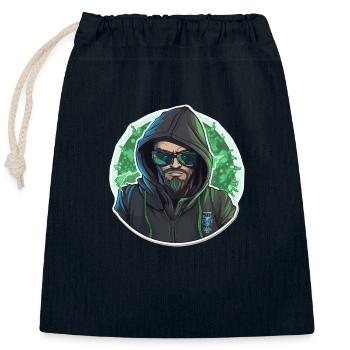 Ethical Hacker - Illustration - Closable cotton gift bag (25x30cm) - navy - Front