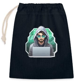 Ethical Hacker - Illustration - Closable cotton gift bag (25x30cm) - navy - Front