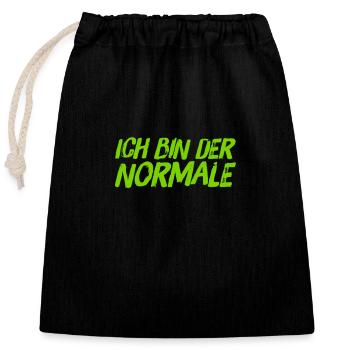 ich bin normal - Verschließbarer Geschenkbeutel aus Baumwolle (25x30cm) - Schwarz - Vorne