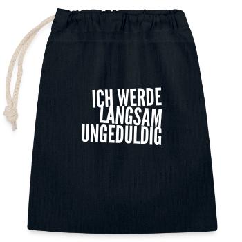 ich werde unruhig - Verschließbarer Geschenkbeutel aus Baumwolle (25x30cm) - Navy - Vorne