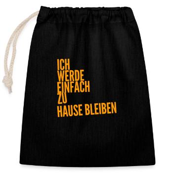 keine Lust auf Party - Verschließbarer Geschenkbeutel aus Baumwolle (25x30cm) - Schwarz - Vorne