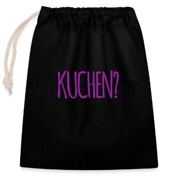 Bock auf Kuchen? - Verschließbarer Geschenkbeutel aus Baumwolle (25x30cm) - Schwarz - Vorne