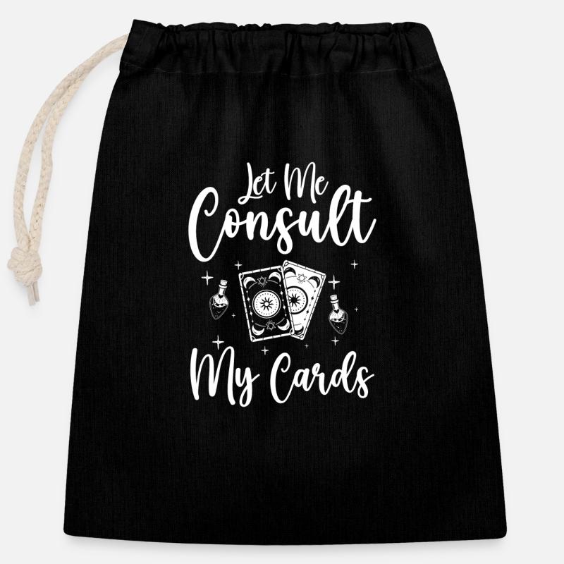 Card Reader Astrologer Hobby - Closable cotton gift bag (25x30cm) - black