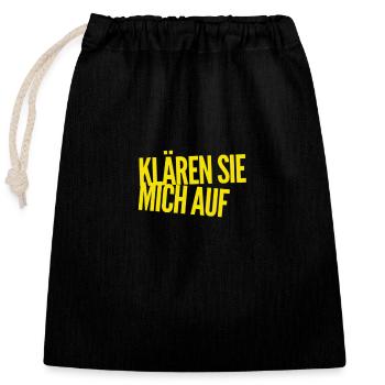 ich möchte aufgeklärt werden - Verschließbarer Geschenkbeutel aus Baumwolle (25x30cm) - Schwarz - Vorne