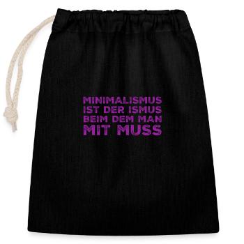Minimalismus - Verschließbarer Geschenkbeutel aus Baumwolle (25x30cm) - Schwarz - Vorne