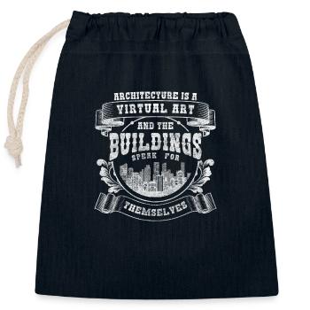Designer Buildings House Construction Architecture - Closable cotton gift bag (25x30cm) - navy - Front