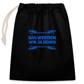 mal kucken - Verschließbarer Geschenkbeutel aus Baumwolle (25x30cm) - Schwarz - Vorne