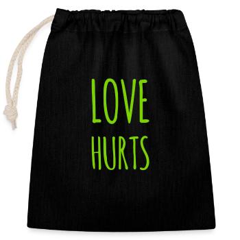 Love Hurts - Closable cotton gift bag (25x30cm) - black - Front