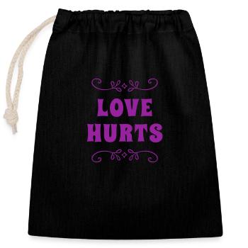 Love hurts - Closable cotton gift bag (25x30cm) - black - Front