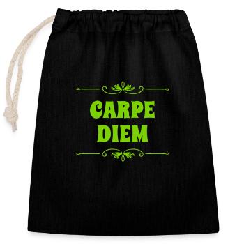 the day is great - Closable cotton gift bag (25x30cm) - black - Front