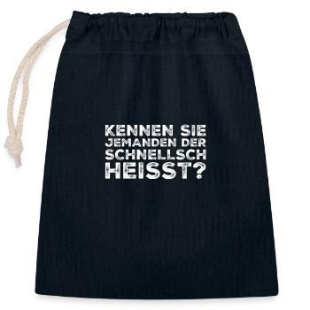 eigenartiger Name - Verschließbarer Geschenkbeutel aus Baumwolle (25x30cm) - Navy - Vorne