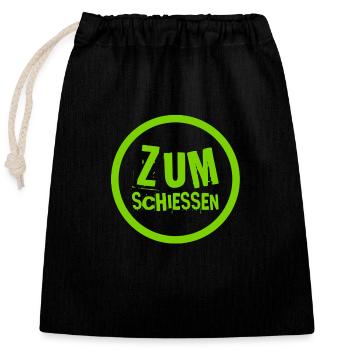das ist komisch - Verschließbarer Geschenkbeutel aus Baumwolle (25x30cm) - Schwarz - Vorne