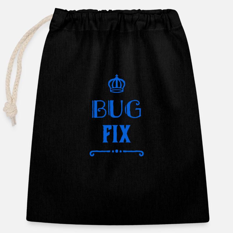 Bugfix always works - Closable cotton gift bag (25x30cm) - black